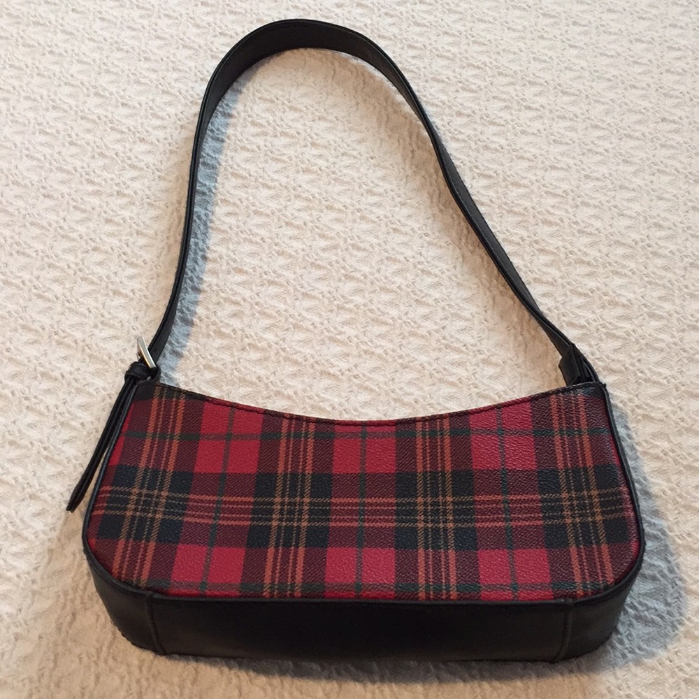Liz Claiborne Crazy Horse Red Tartan Handbag